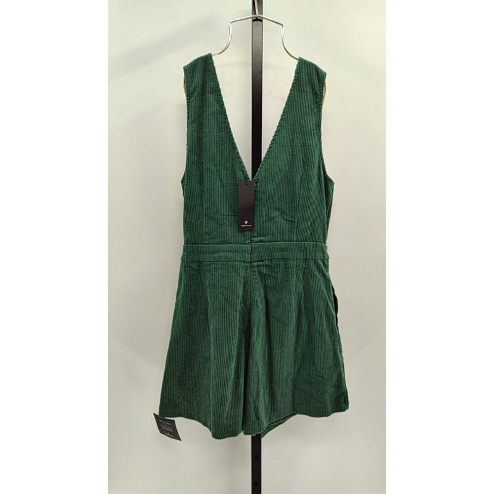 Lulu's Dark Green Corduroy Wrap Romper with D-Ring Belt - Picture 2 of 2